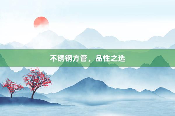 不锈钢方管，品性之选