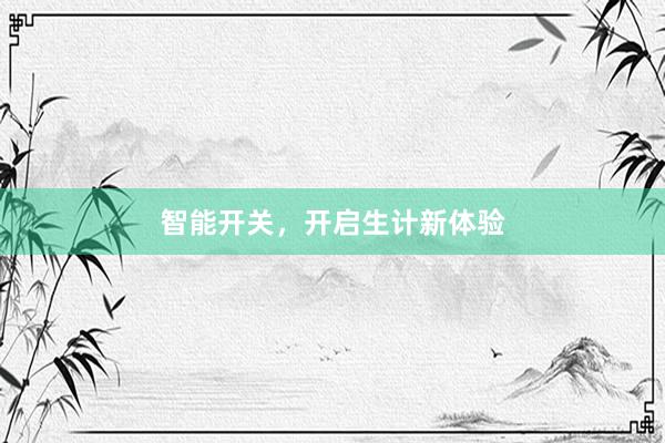 智能开关，开启生计新体验
